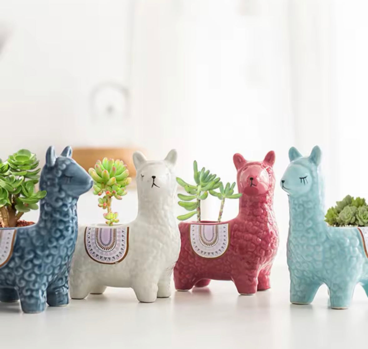 Pot décoratif en forme d’alpaga pour succulente et mini plante