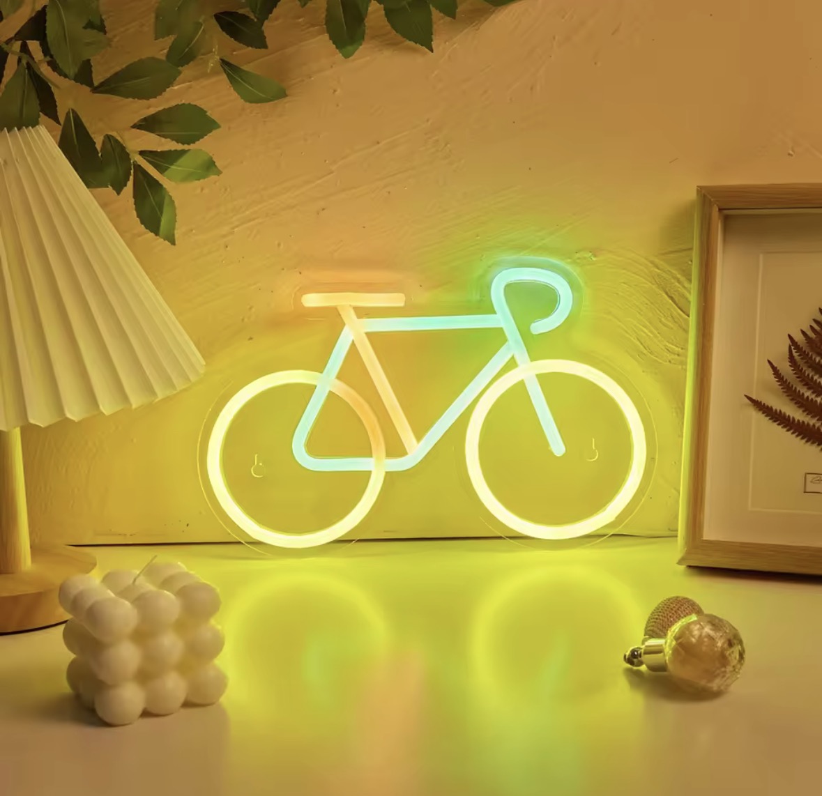 néon led vélo décoration murale lumineuse design moderne