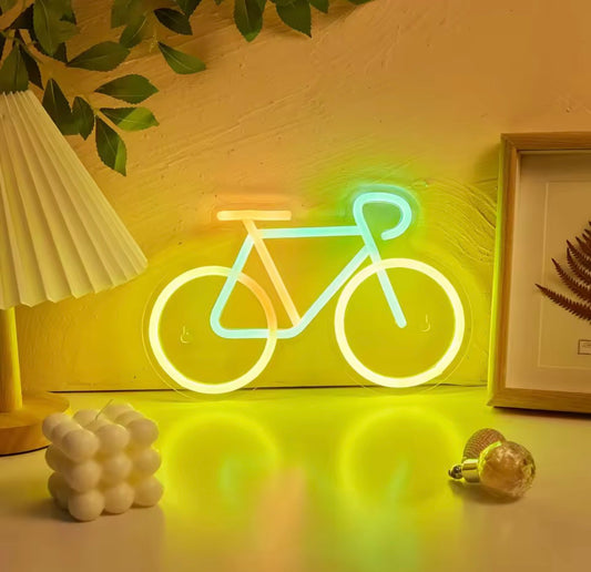 néon led vélo décoration murale lumineuse design moderne