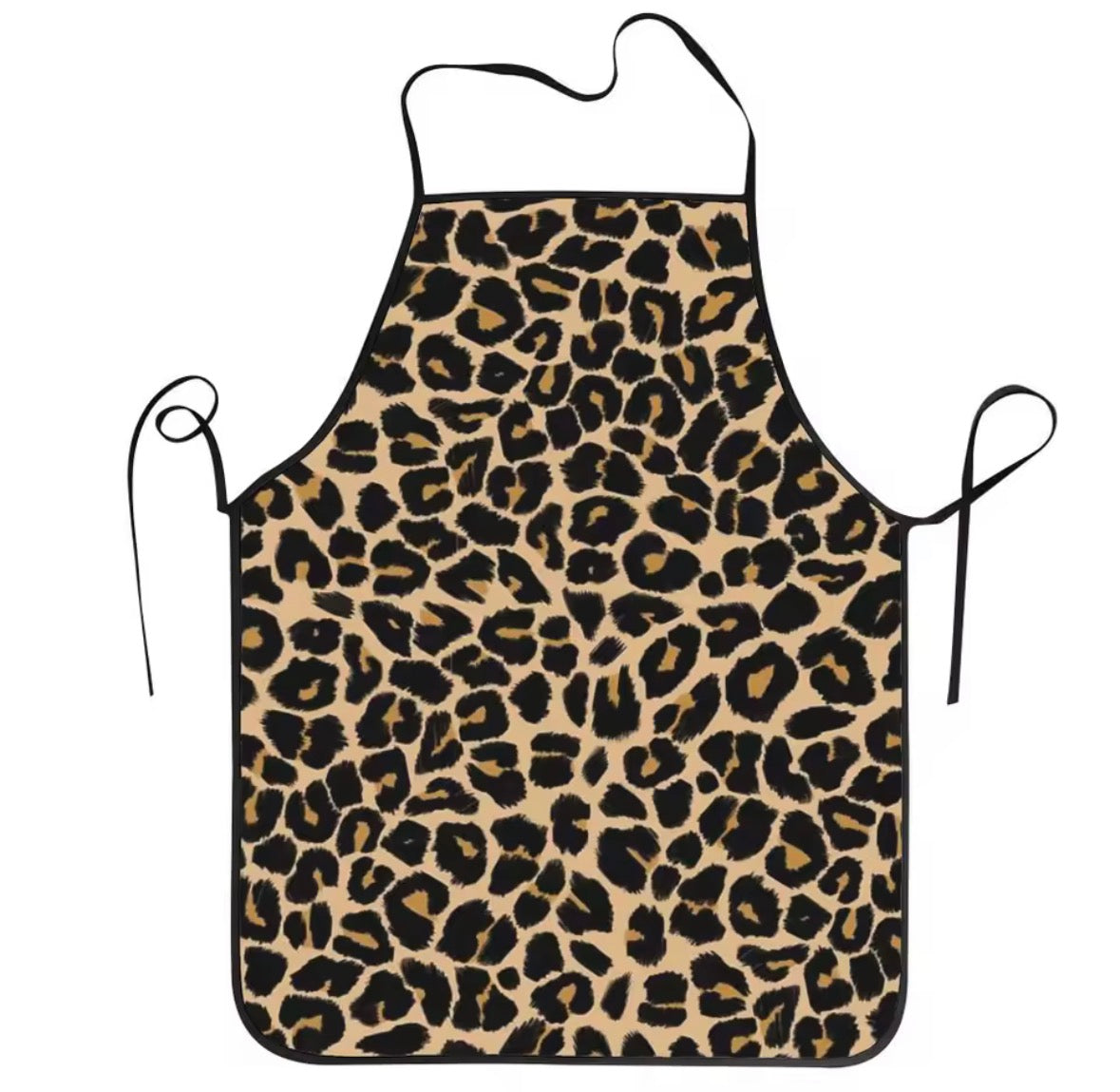 Tablier léopard unisexe en polyester, accessoire cuisine résistant et tendance