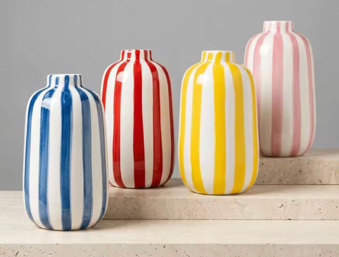 Vase Rayé Riviera en Céramique