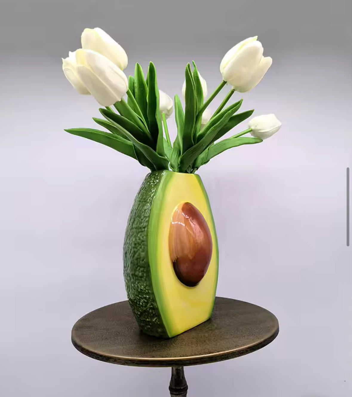 Petit vase avocat en céramique pour fleurs fraîches ou séchées