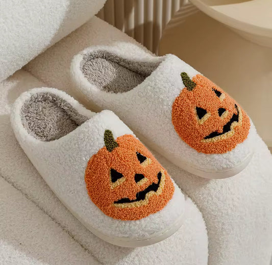 Chaussons citrouille cocooning ultra-doux Maison Pamplune