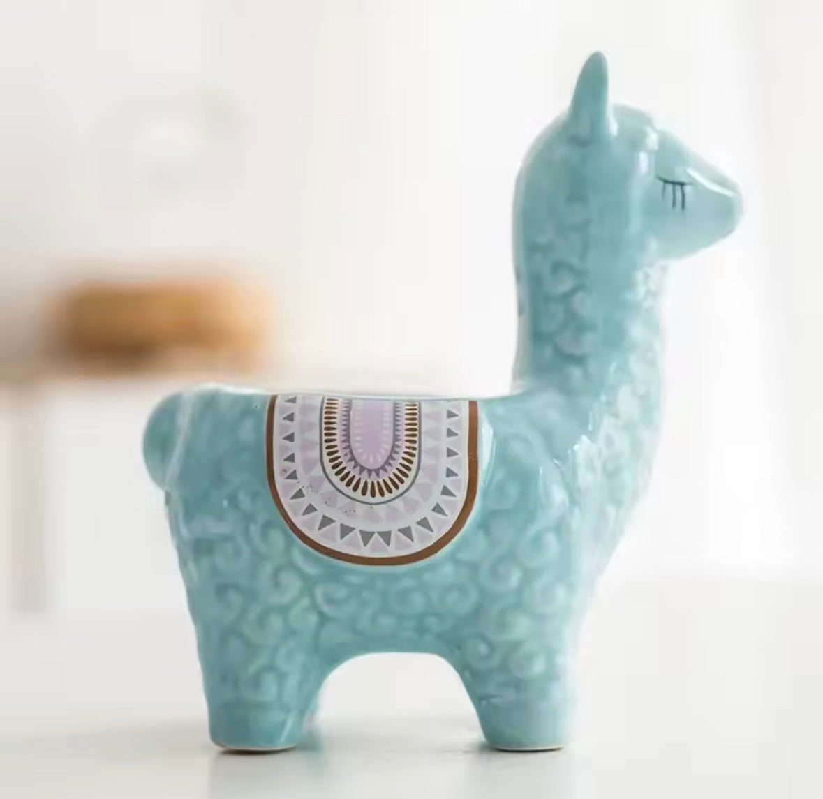 Pot de fleurs alpaga en céramique style scandinave pour bureau ou salon