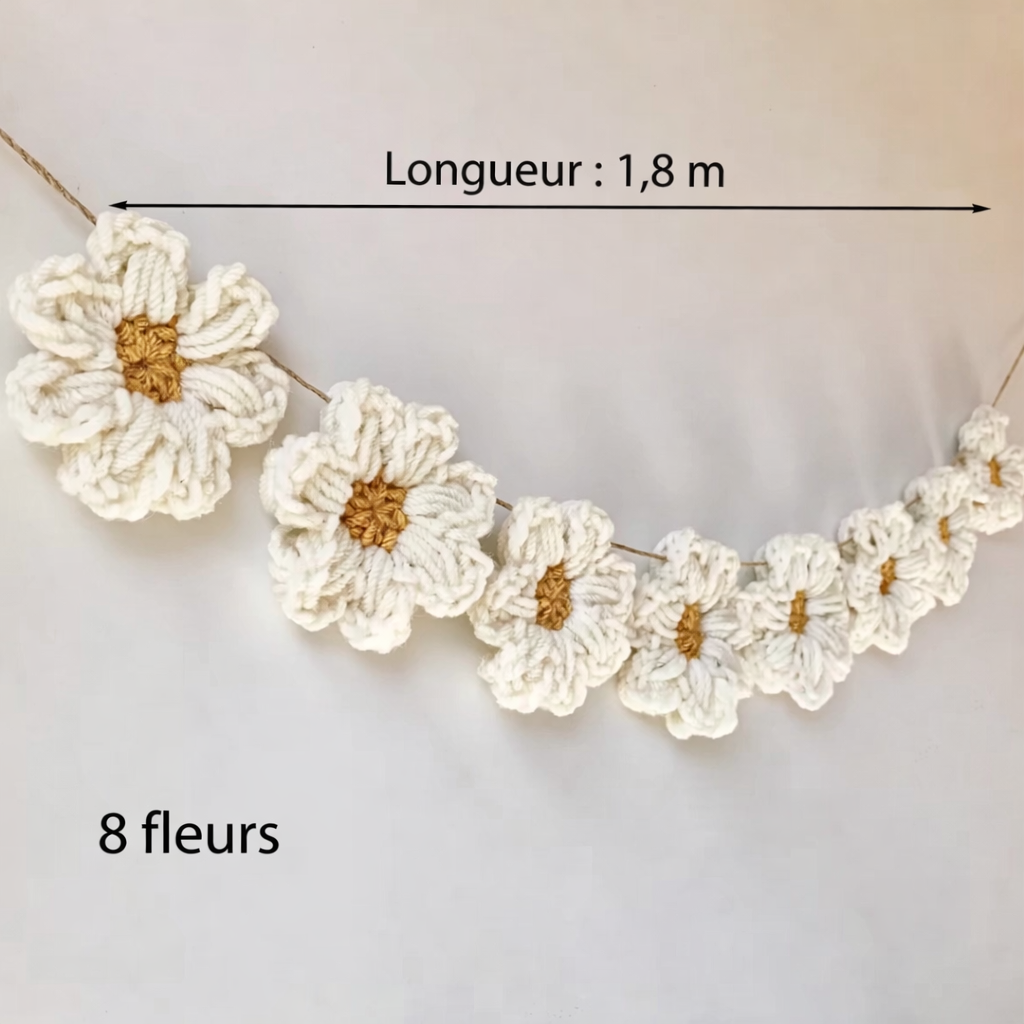 guirlande marguerites esthétique décoration murale bohème