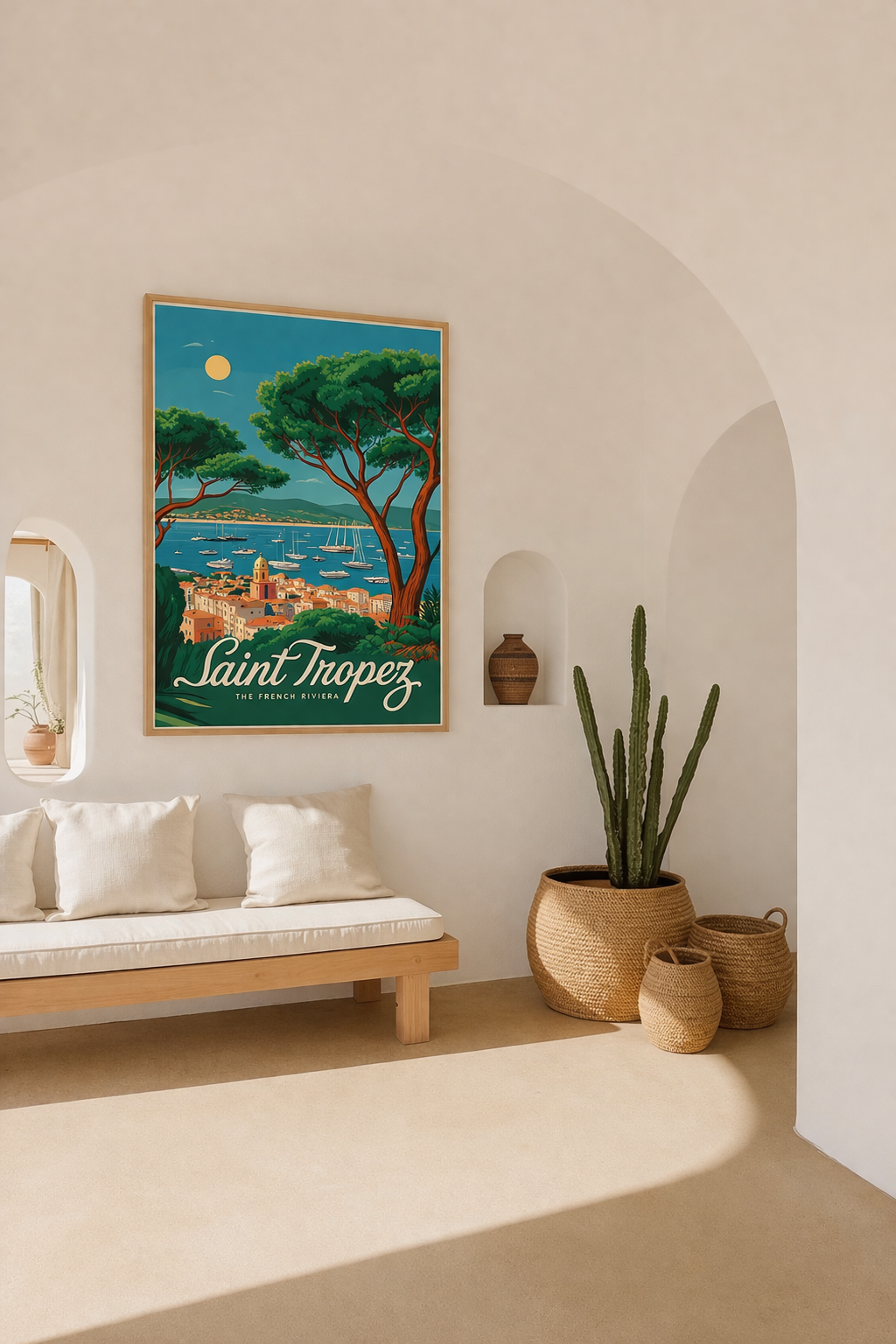 affiche mediterranee soleil vintage decoration murale chic
