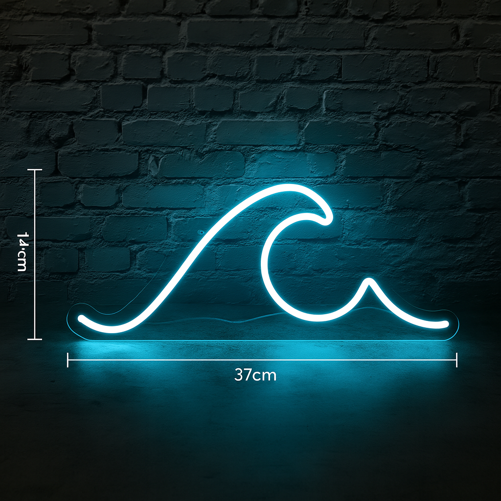 Néon LED vague océan – Décoration murale esprit mer et surf Maison Pamplune