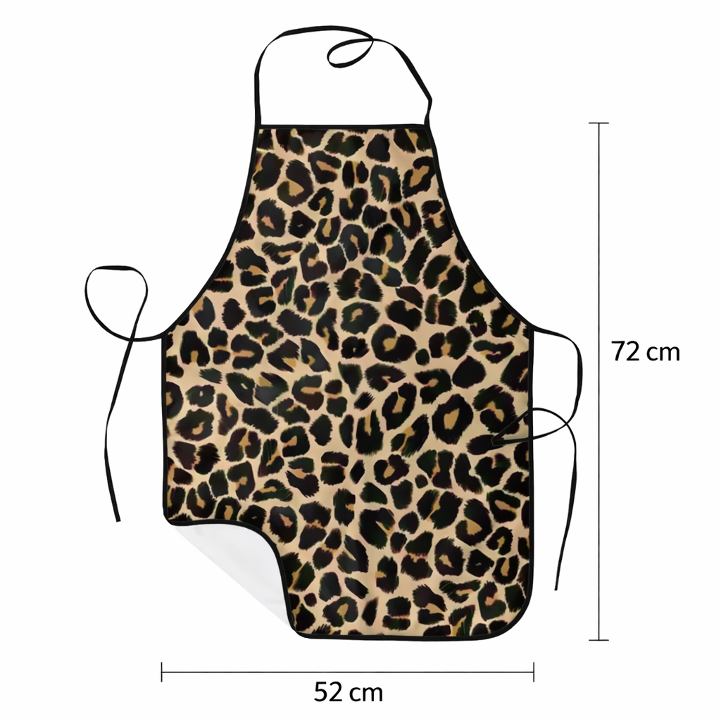 Tablier de cuisine léopard imperméable, protection contre taches et éclaboussures