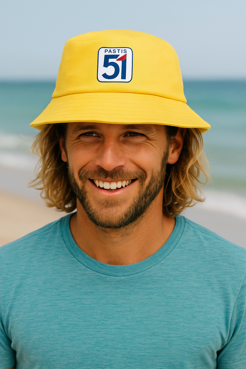 Bob Pastis 51 jaune– Accessoire mode été esprit plage, soleil et moments apéro