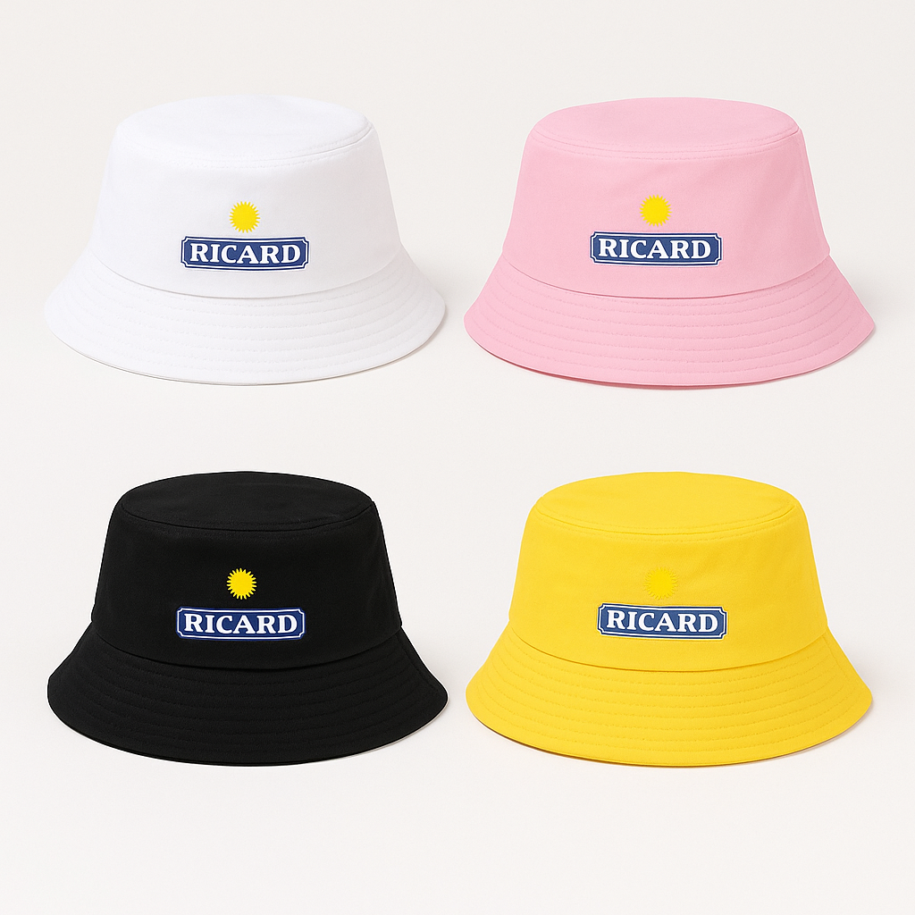 Lot de bobs Ricard – Chapeaux colorés rétro pour homme et femme, style apéritif provençal