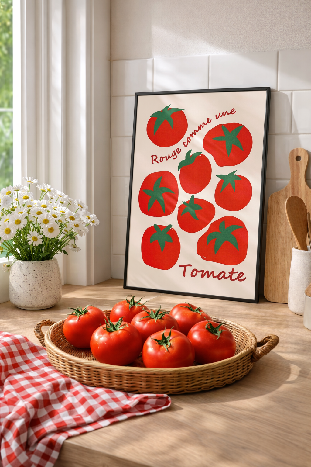 Affiche tomates rouges illustration graphique cuisine design