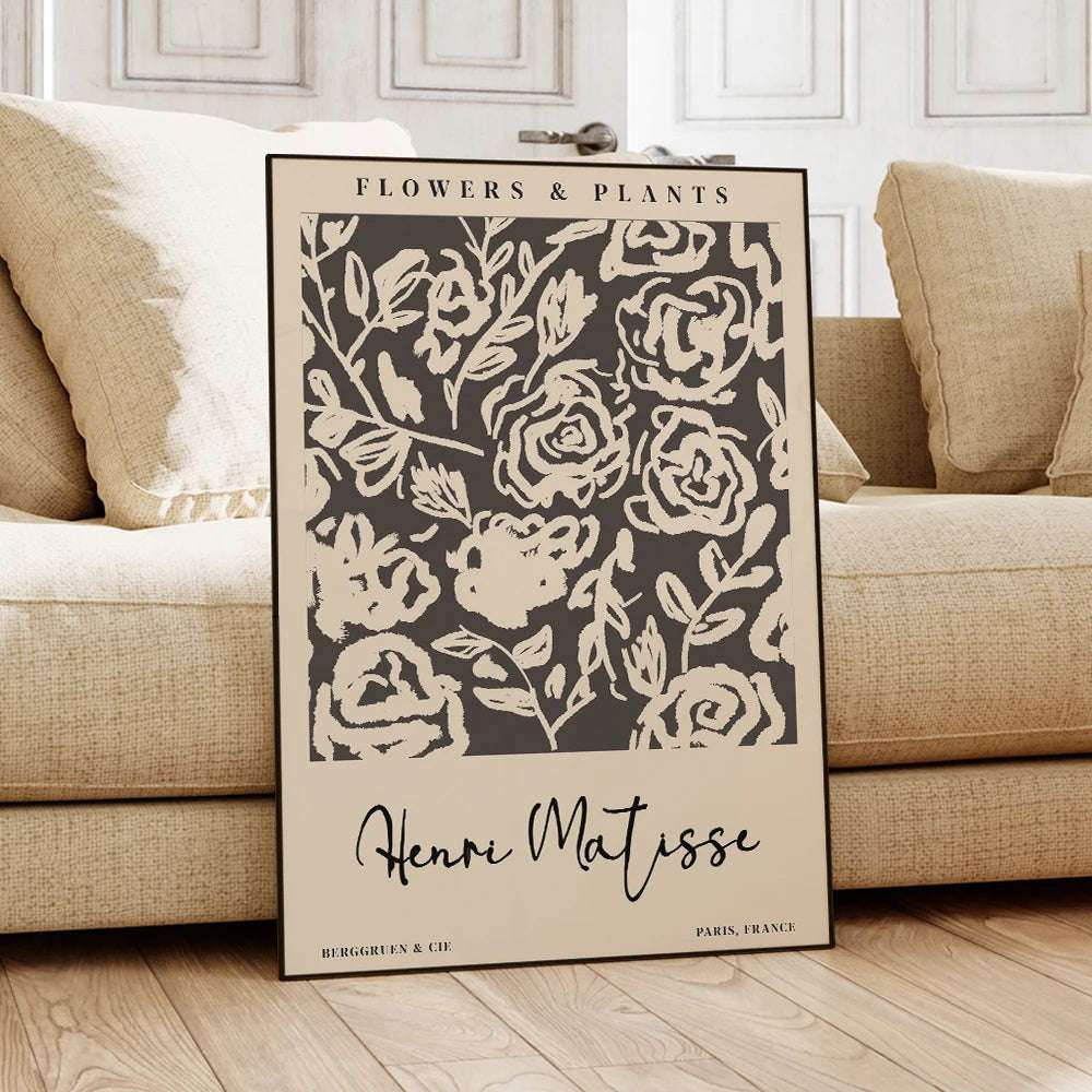 Trio de posters abstraits d’inspiration Picasso Matisse Bauhaus