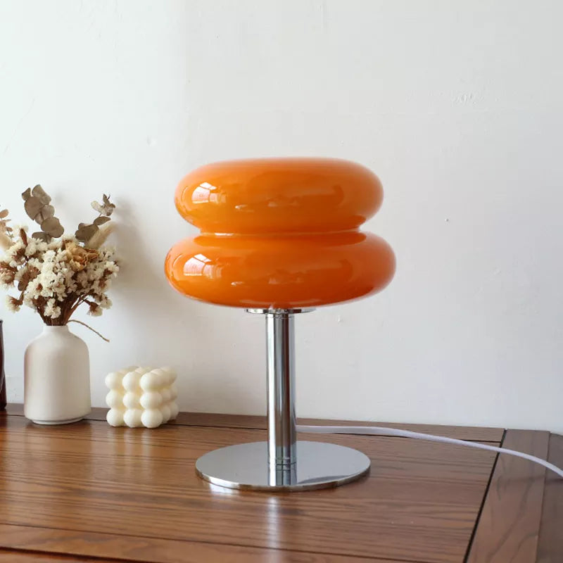 Lampe de table design noire avec verre doré - Bert