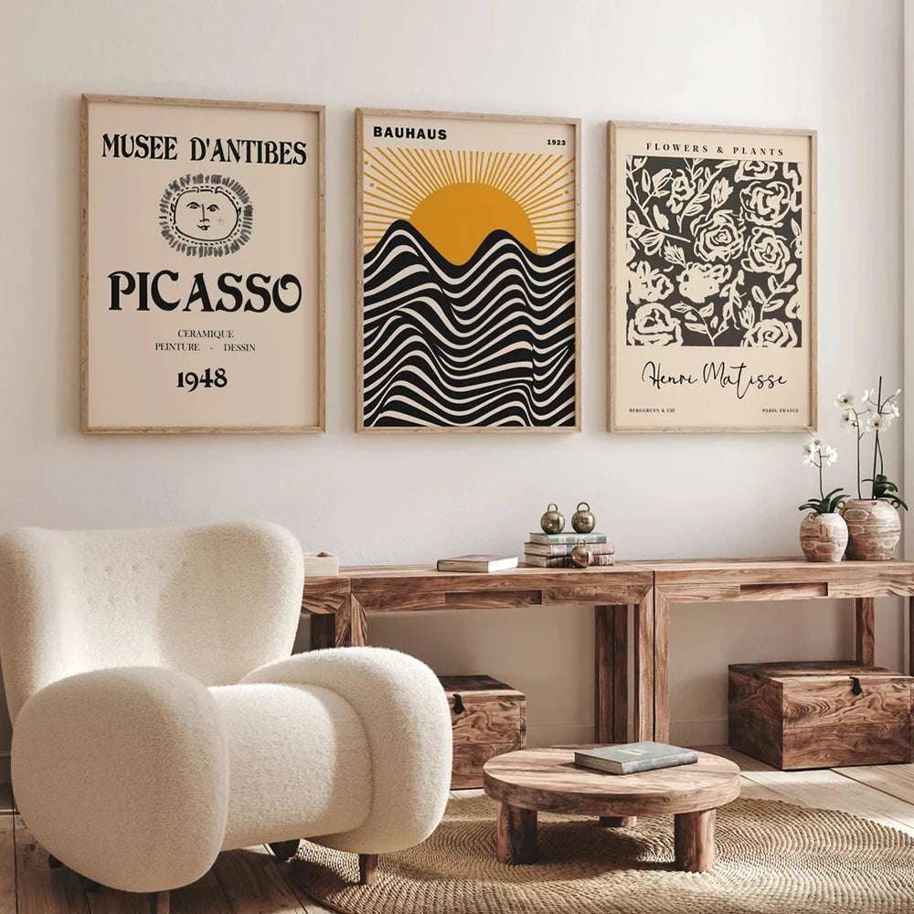 Affiche minimaliste style Bauhaus – déco artistique intérieure