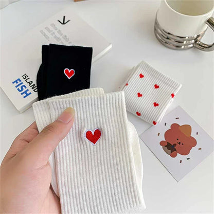 Chaussettes mode femme et homme, motifs cœurs, coton de qualité