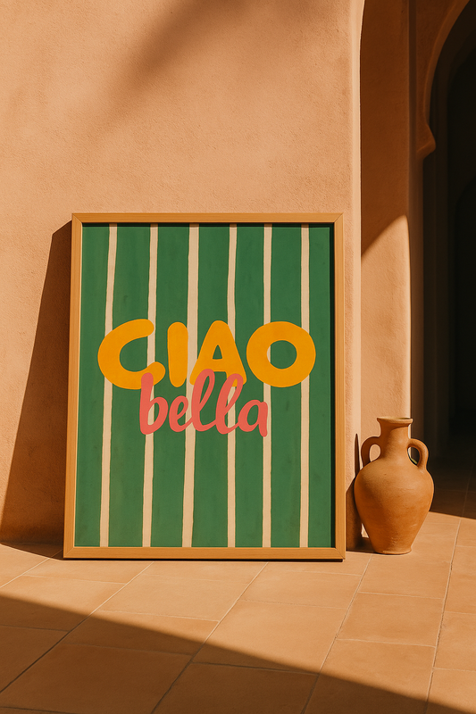 Affiche Ciao Bella Maison Pamplune – Poster déco murale italienne rétro