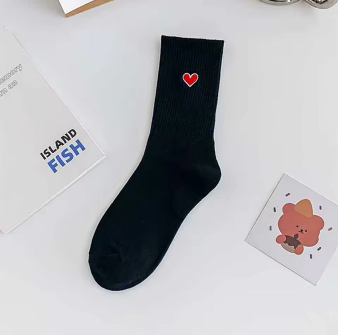 Chaussettes fantaisie Maison Pamplune, lot 3 paires coton doux avec motifs cœur